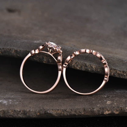 rose gold moonstone engagement ring