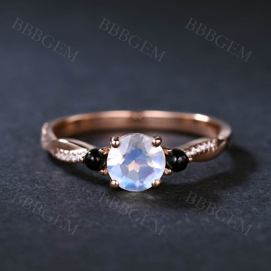 Moonstone Engagement Ring-BBBGEM Moonstone Engagement Ring