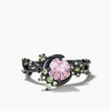 Firework Cut Padparadscha Sapphire Moon Celestial Peridot Split Shank Ring