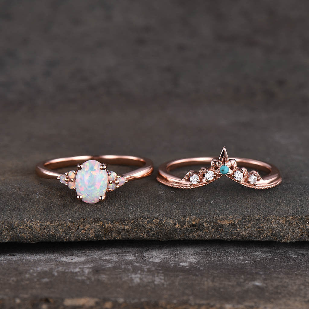 raw opal engagement rings