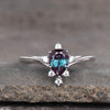 Pear Shaped  Alexandrite Engagement Ring Milgrain Diamond Halo