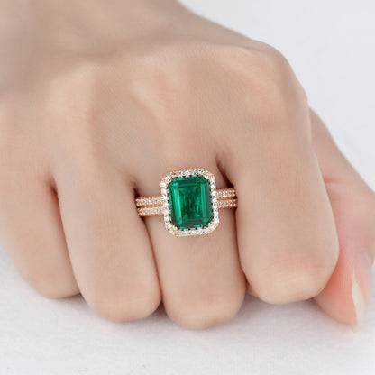 Vintage Emerald Engagement Ring-BBBGEM Emerald Engagement Rings