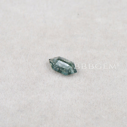 Long Hexagon Green Natural Moss Agate Faceted Loose Green Gemstone