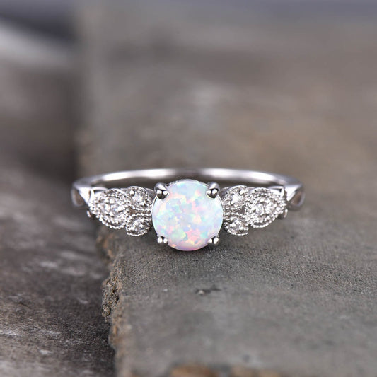 opal and diamond engagement ring