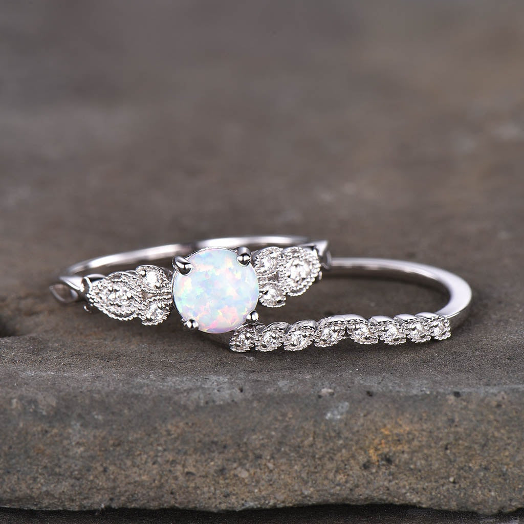 opal and diamond engagement ring