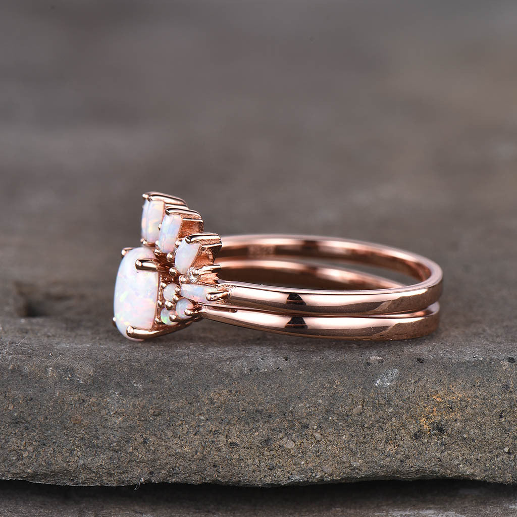 rose gold and opal engagement ring