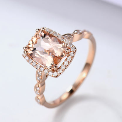 Vintage Morganite Ring-BBBGEM Morganite Ring