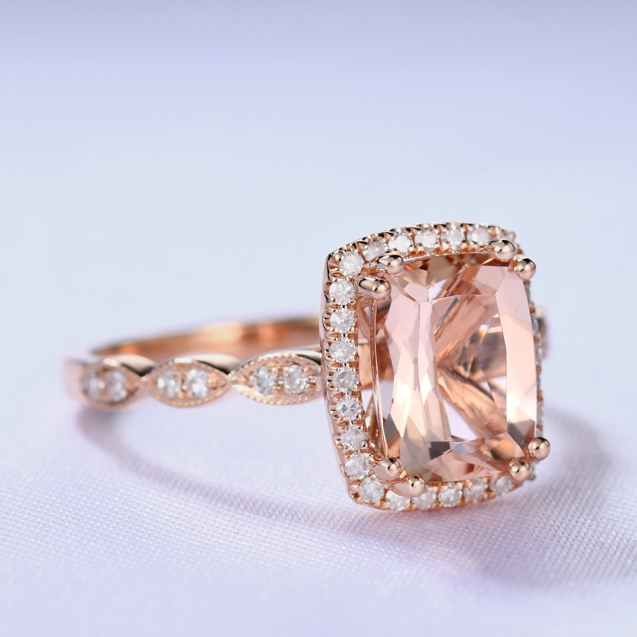 Rose Gold Morganite Ring-BBBGEM Morganite Ring