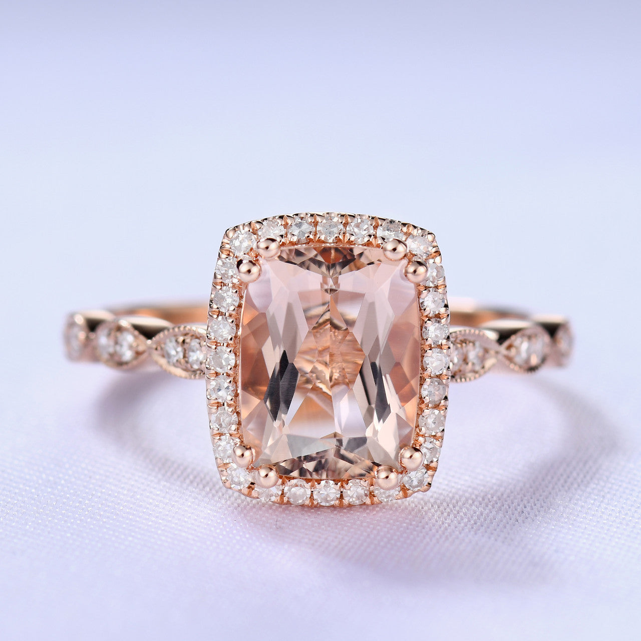 Morganite Ring-BBBGEM Morganite Ring