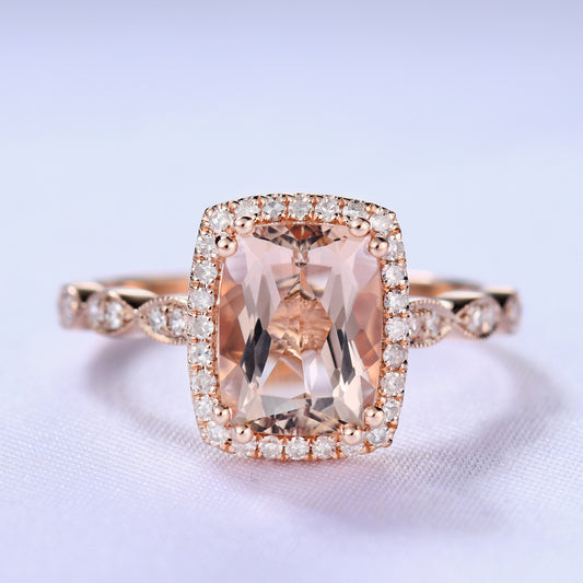 Morganite Ring-BBBGEM Morganite Ring