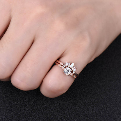 vintage moissanite wedding sets