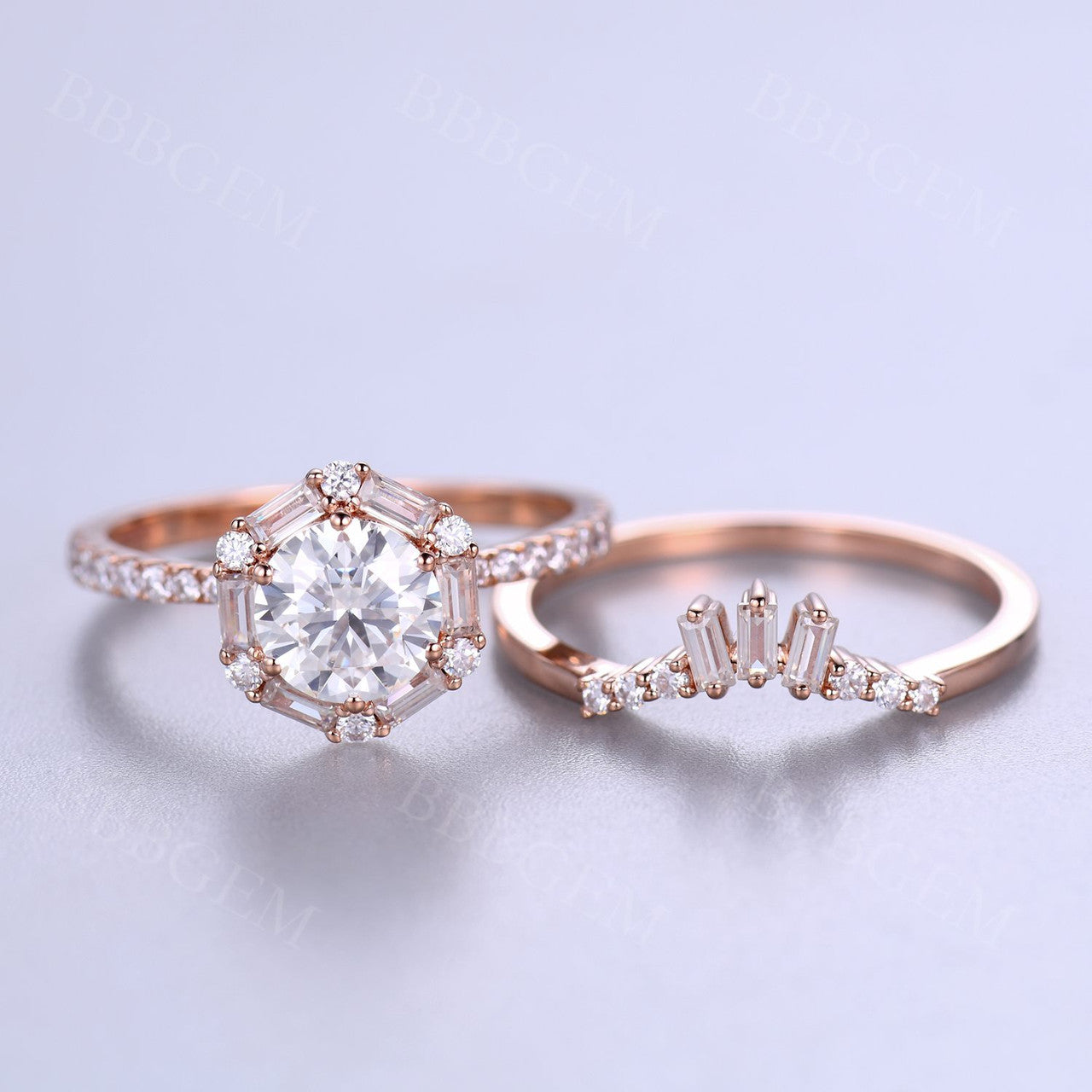 Moissanite Vintage Engagement Rings-BBBGEM Moissanite Engagement Rings