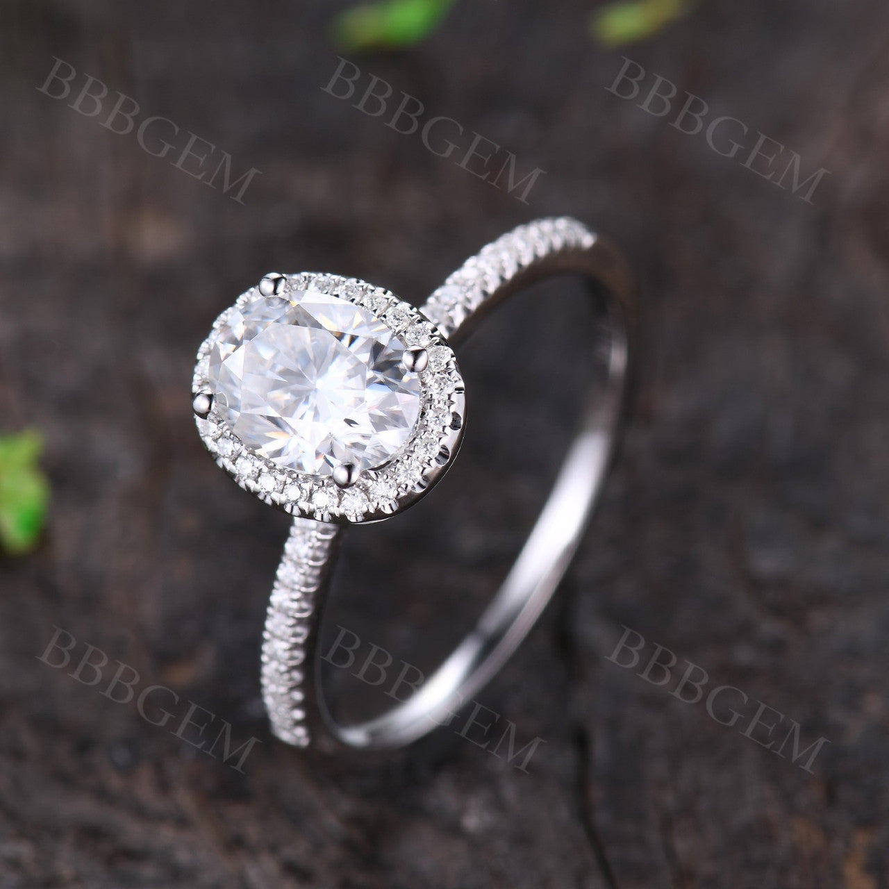 1 Carat Moissanite Halo Rings