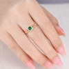 Cushion Halo Cabochon Natural Emerald Engagement Ring With Curb Link Chain Ring Yellow Gold 18k