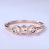 Morganite Wedding Ring Minimalist Three Stone Bridal Promise Anniversary Gift