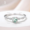 Natural Moss Agate Ring Rose Gold Diamond Wedding Ring Bridal Ring Women