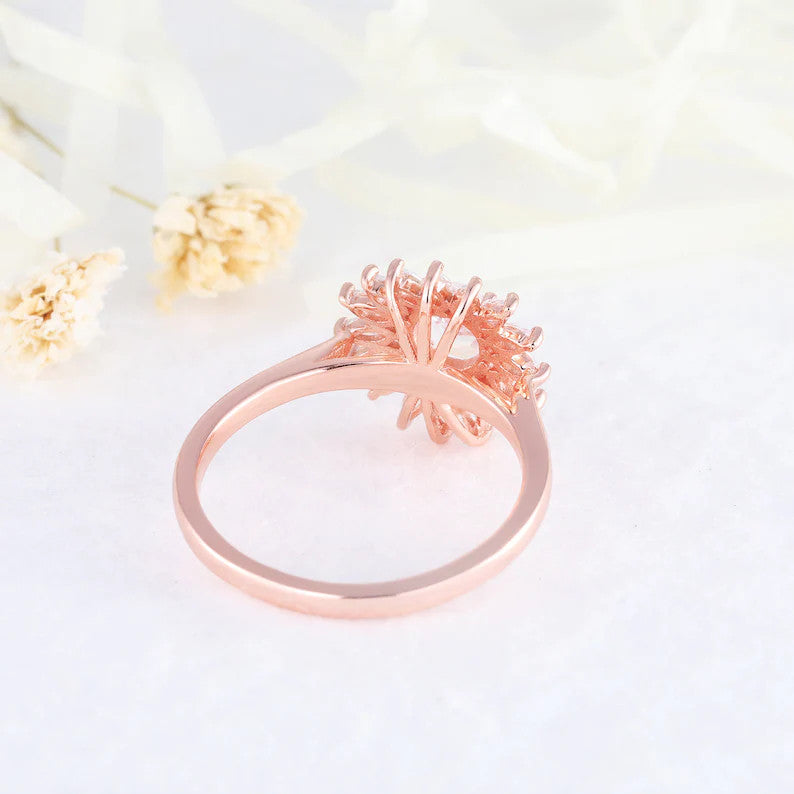 Rose Gold Moss Agate -BBBGEM Moss Agate Engagement Rings