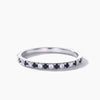 Galaxy Blue Sandstone Wedding Ring Moissanite Half Eternity 2mm Stacking Band