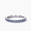 Alexandrite Wedding Ring For Her 3/4 Eternity Band Micro Pave June Birthstone 2mm Band