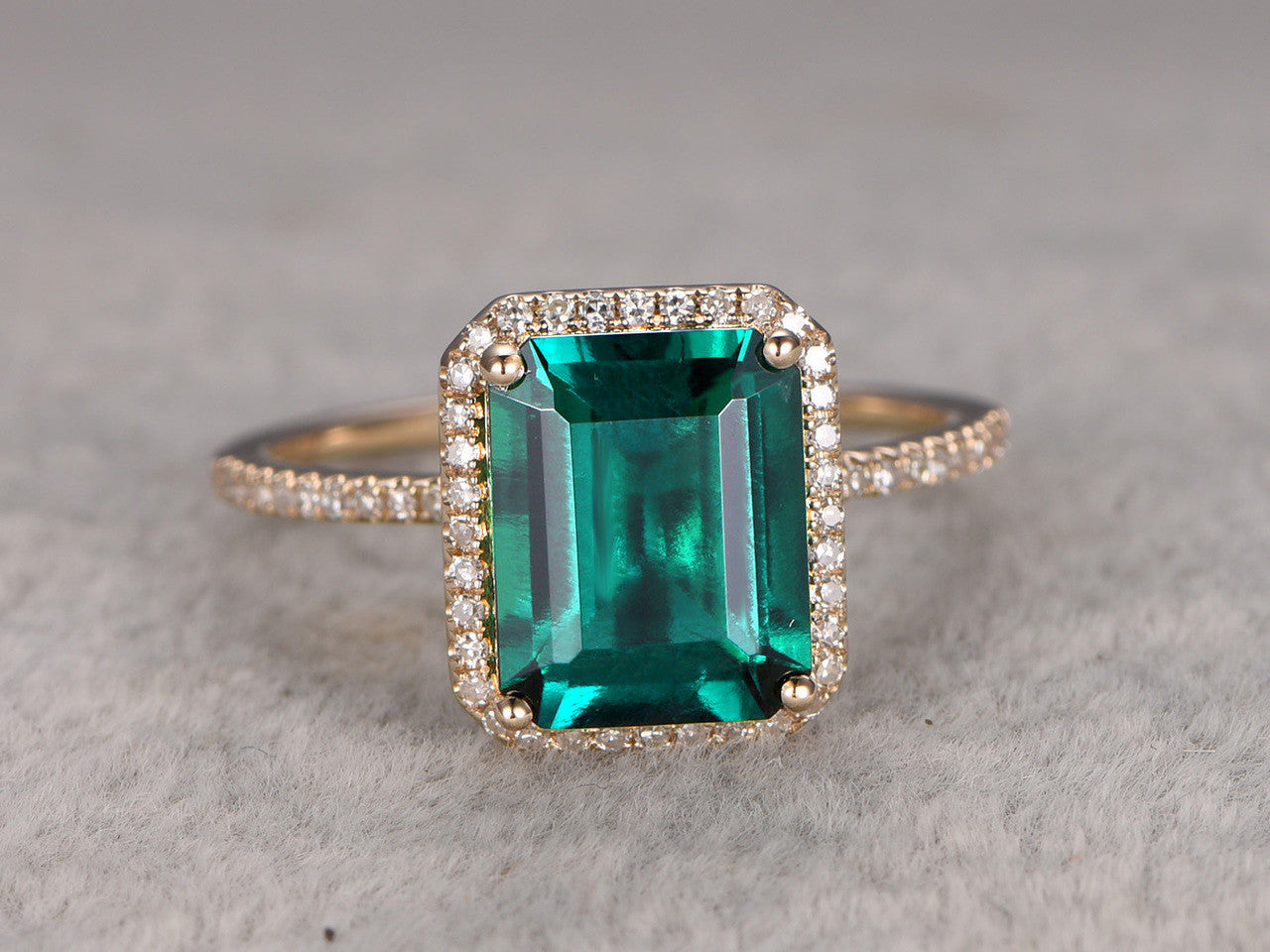 Emerald Solitaire Ring-BBBGEM Emerald Ring