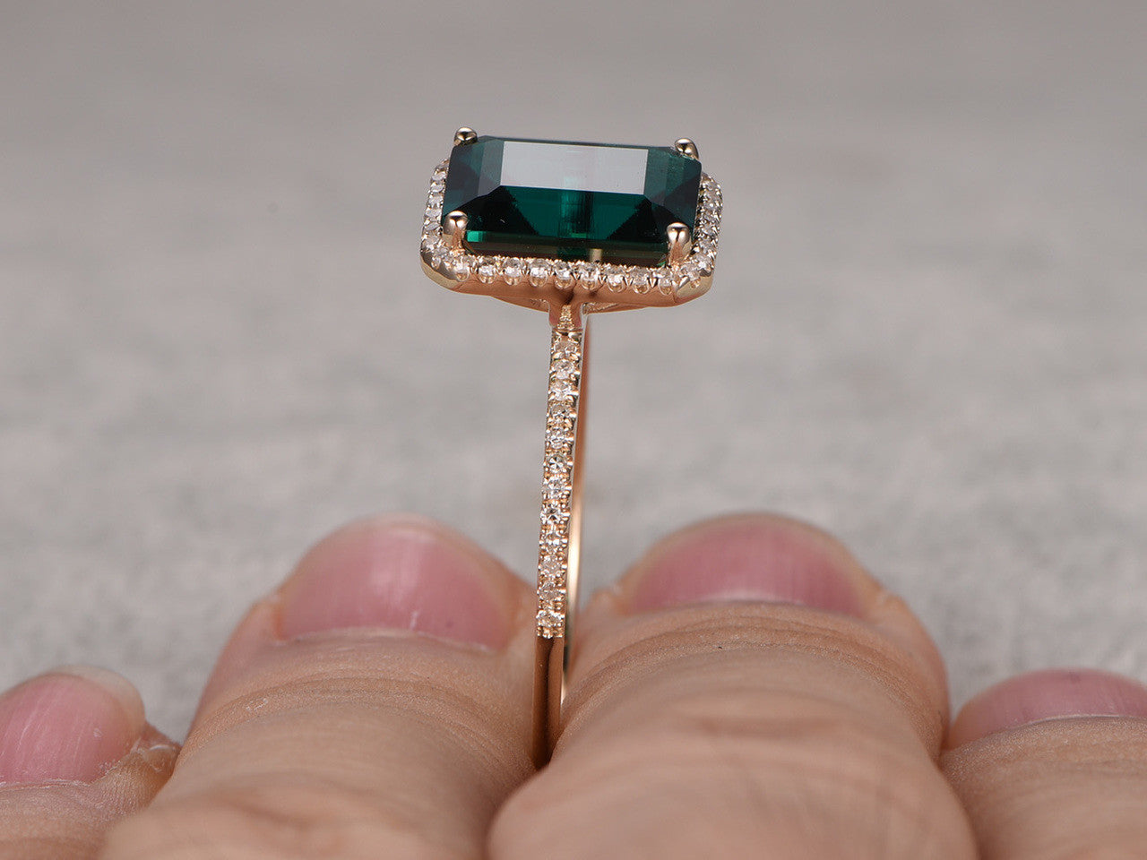 Emerald Solitaire Ring-BBBGEM Emerald Ring