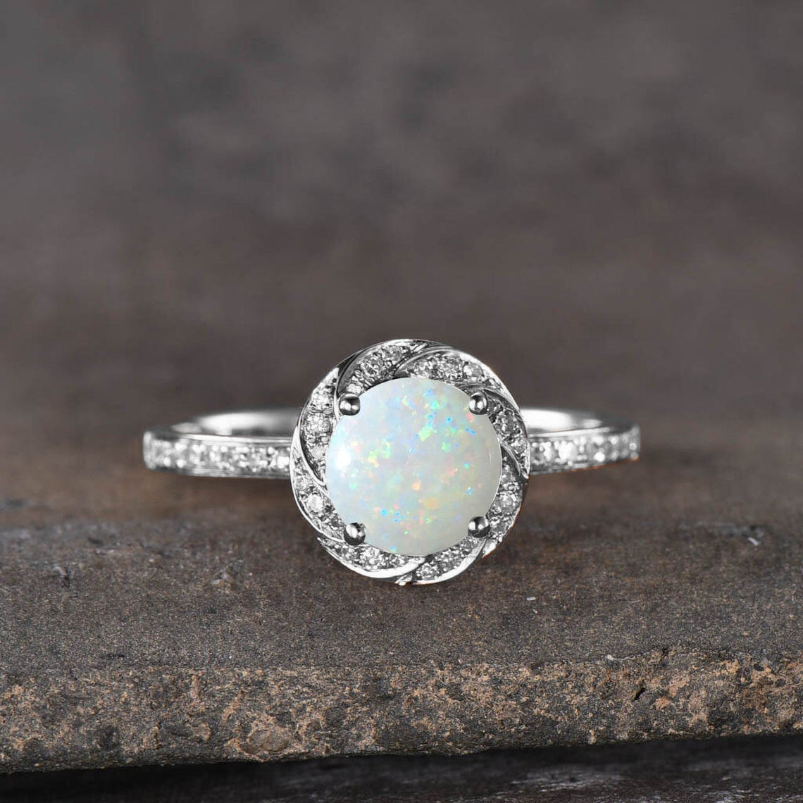 opal diamond ring