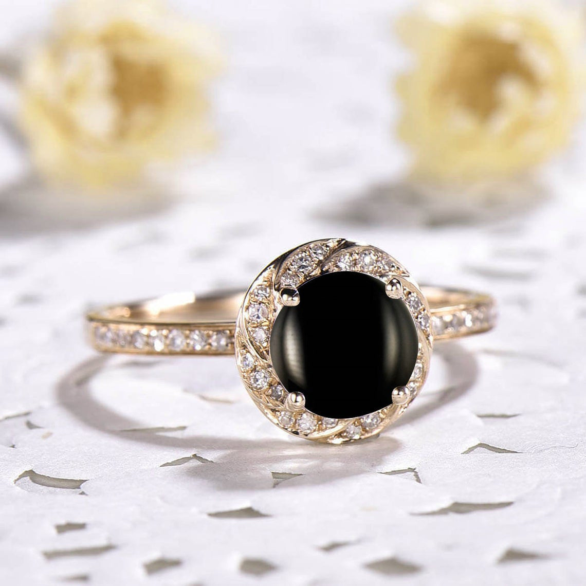 genuine black onyx ring