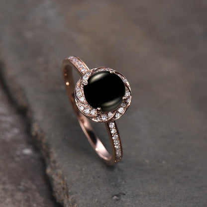 diamond black onyx ring