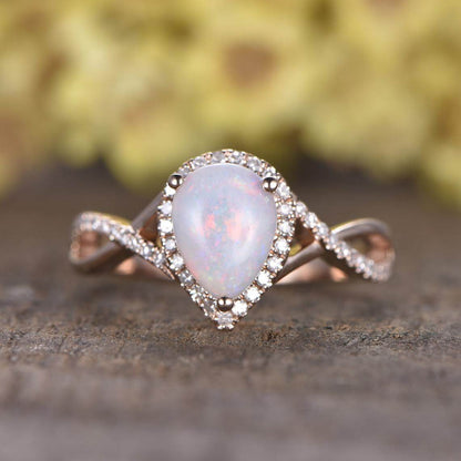 pear opal ring