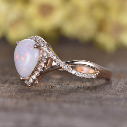 opal bridal ring