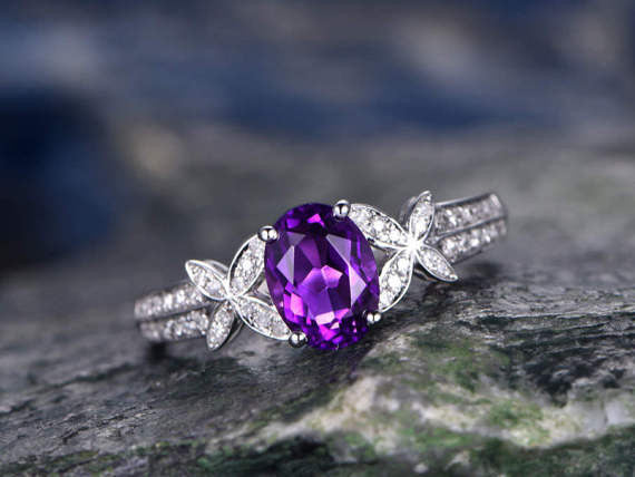 amethyst engagement rings white gold