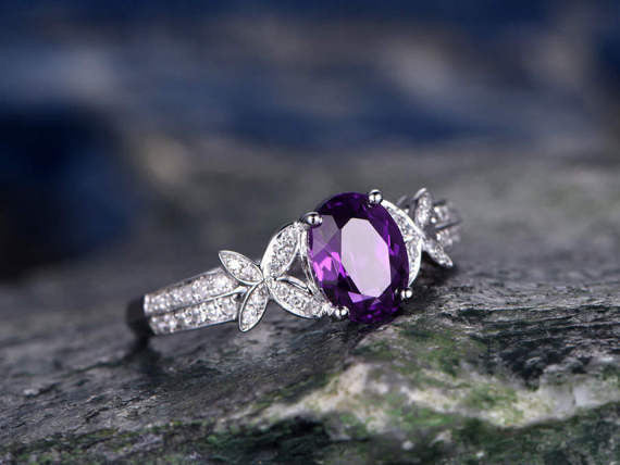 amethyst engagement rings white gold