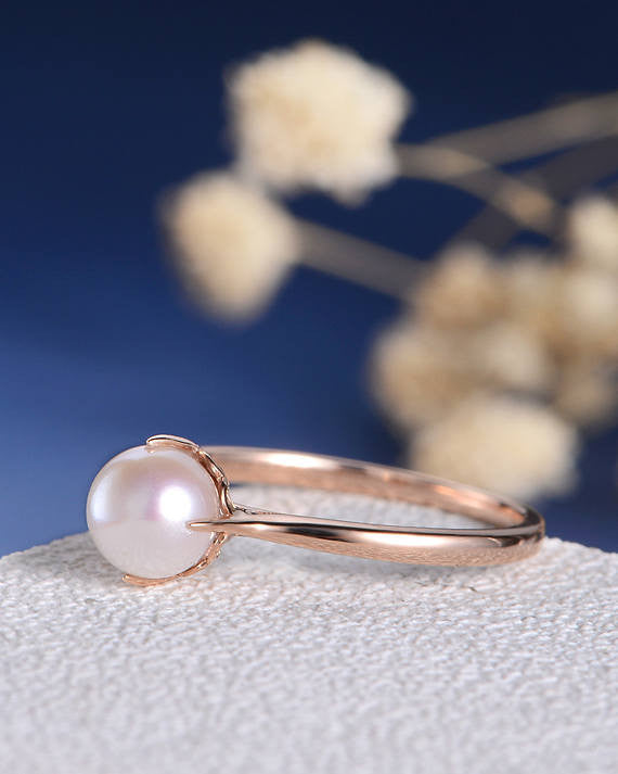 Pearl Taper Engagement Ring