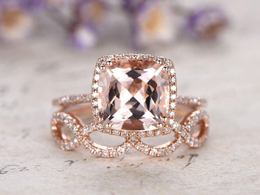 morganite ring set rose gold