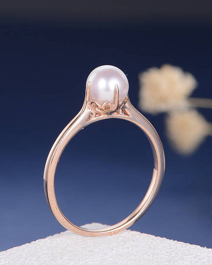 Pearl Rings Rose Gold