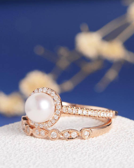 real pearl engagement rings