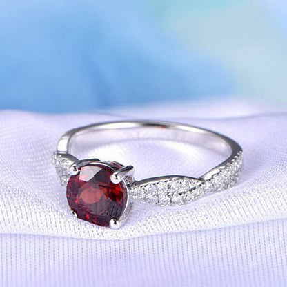 garnet and diamond ring