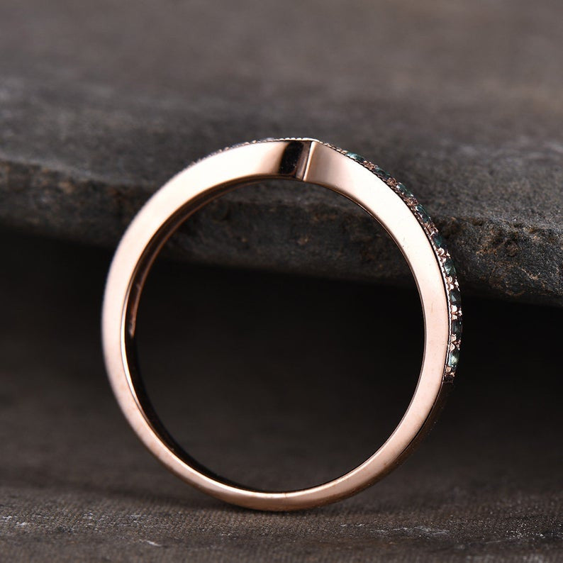 Alexandrite Wedding band rose gold