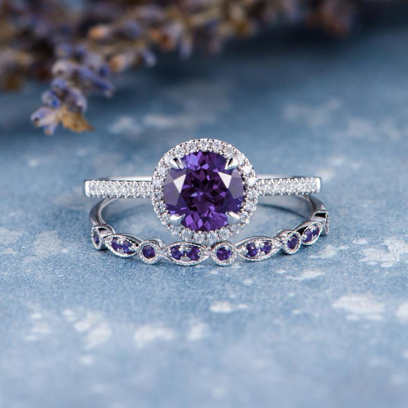 Amethyst bridal set