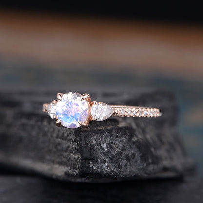 moonstone diamond ring