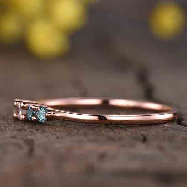 alexandrite band rose gold-BBBGEM alexandrite band ring