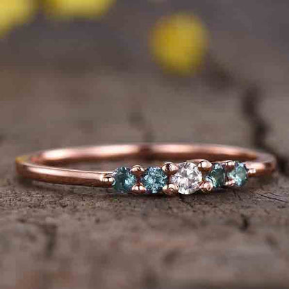 alexandrite and diamond wedding ring 01-BBBGEM alexandrite band ring