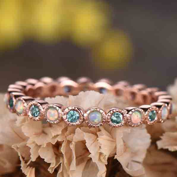 full eternity alexandrite and opal wedding ring 04