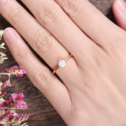 6 prongs  Opal Engagement Ring