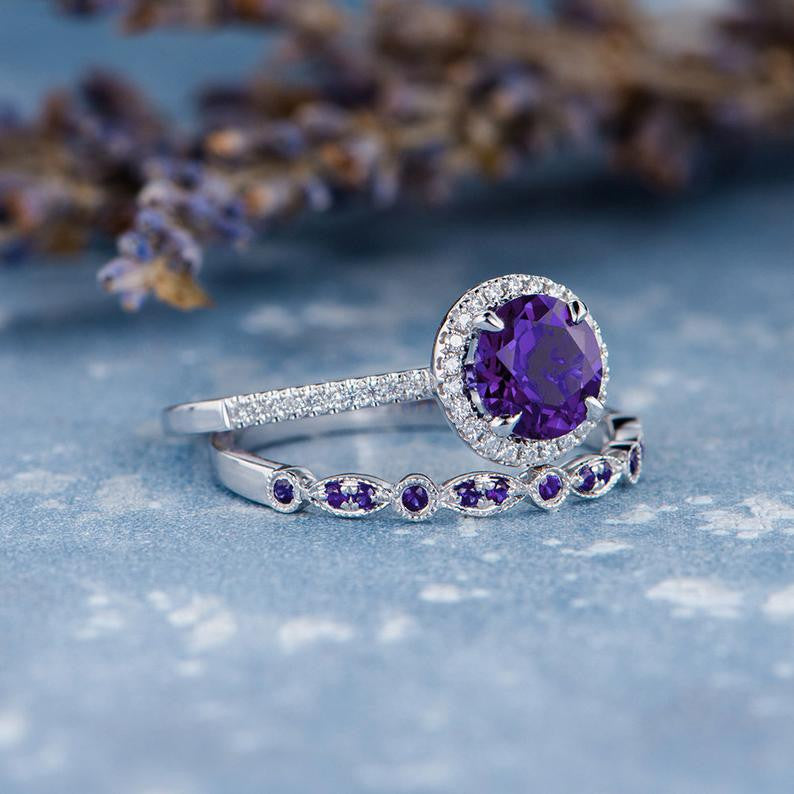 Amethyst bridal set