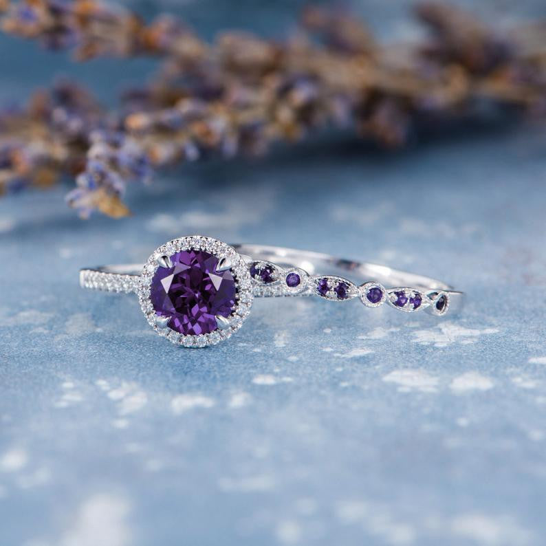 Amethyst bridal set