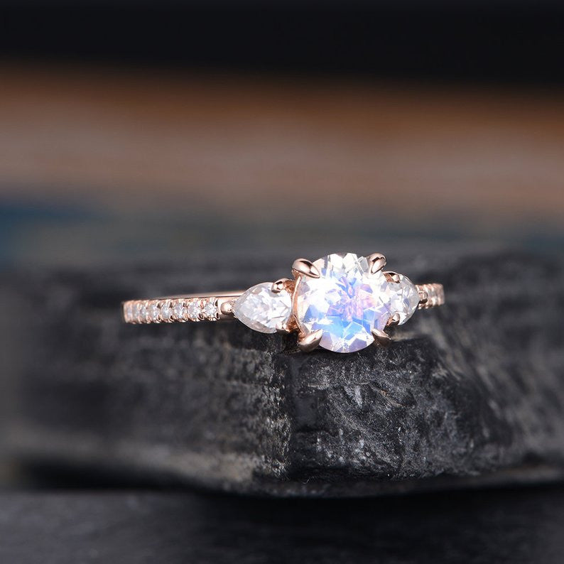 rainbow moonstone ring