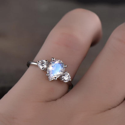 Female Moonstone engagement ring