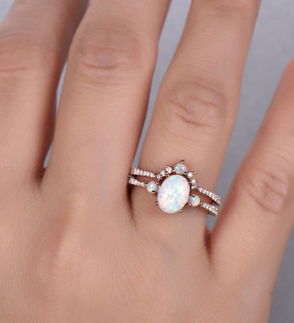 Opal Bridal Set-BBBGem Opal Rings