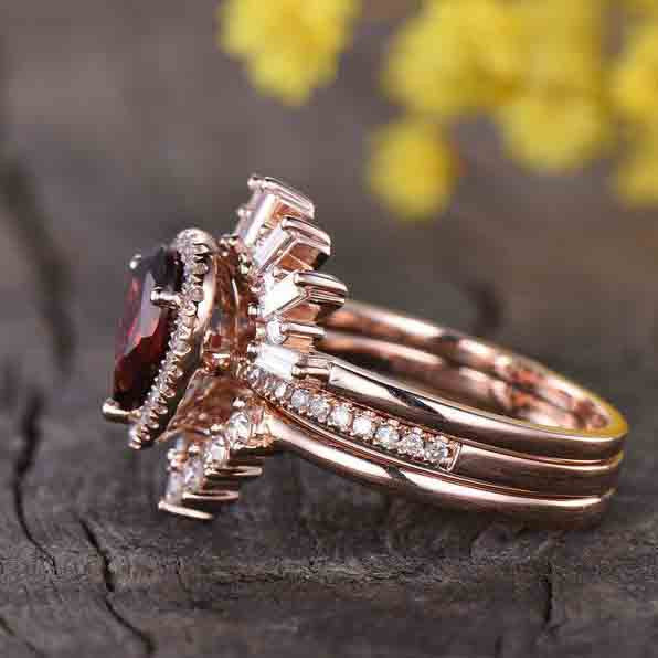 Vintage Garnet Wedding Set1